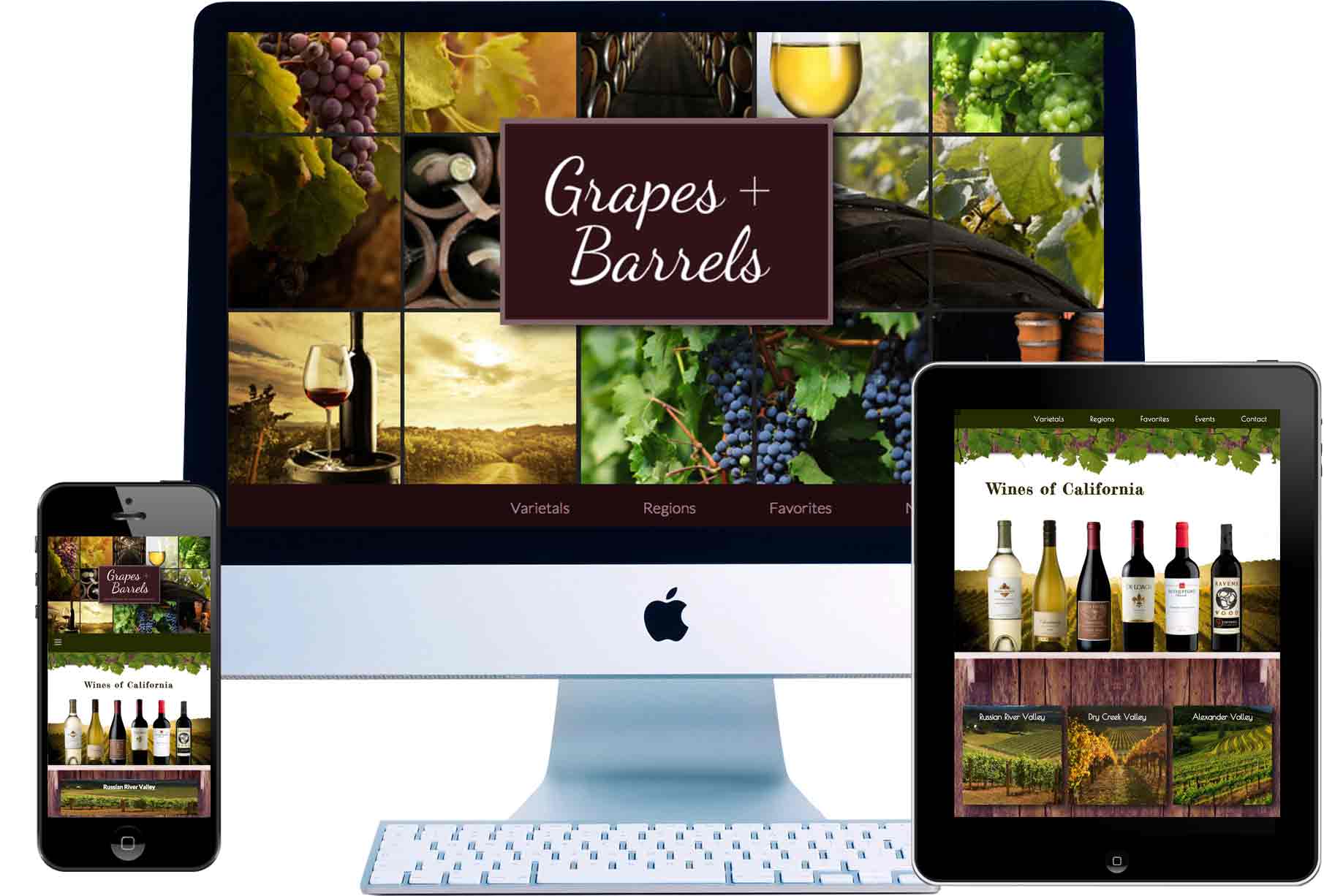 grapes and barrels