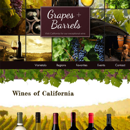 grapes and barrels wine site